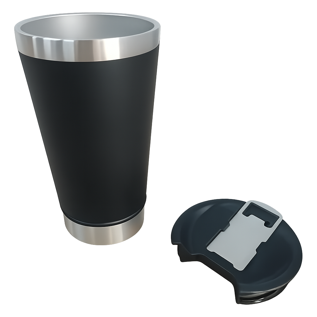 Copo térmico inox com tampa e abridor